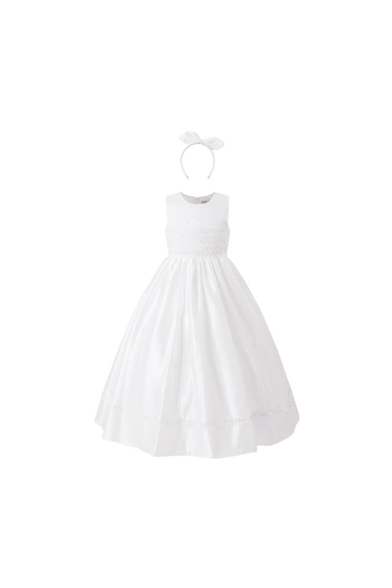 Sylvarra Sleeveless Formal Dress with Headband, Alternate, color, White