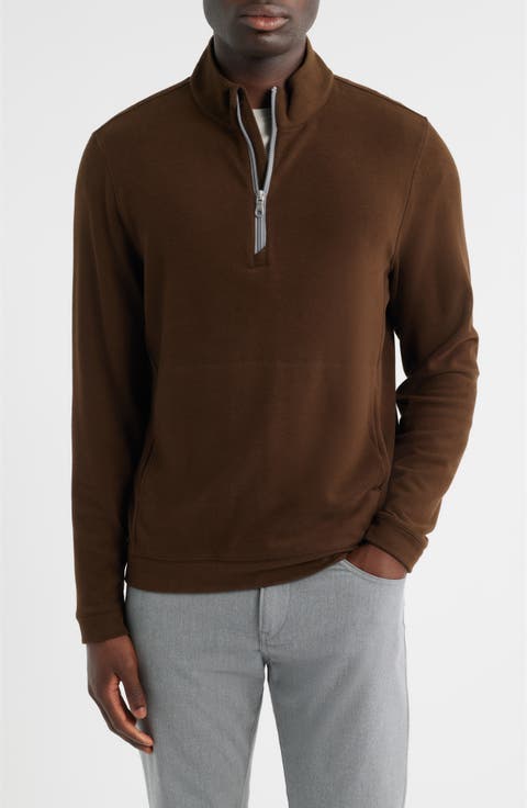 Mock Neck Stretch Fleece Half Zip Pullover