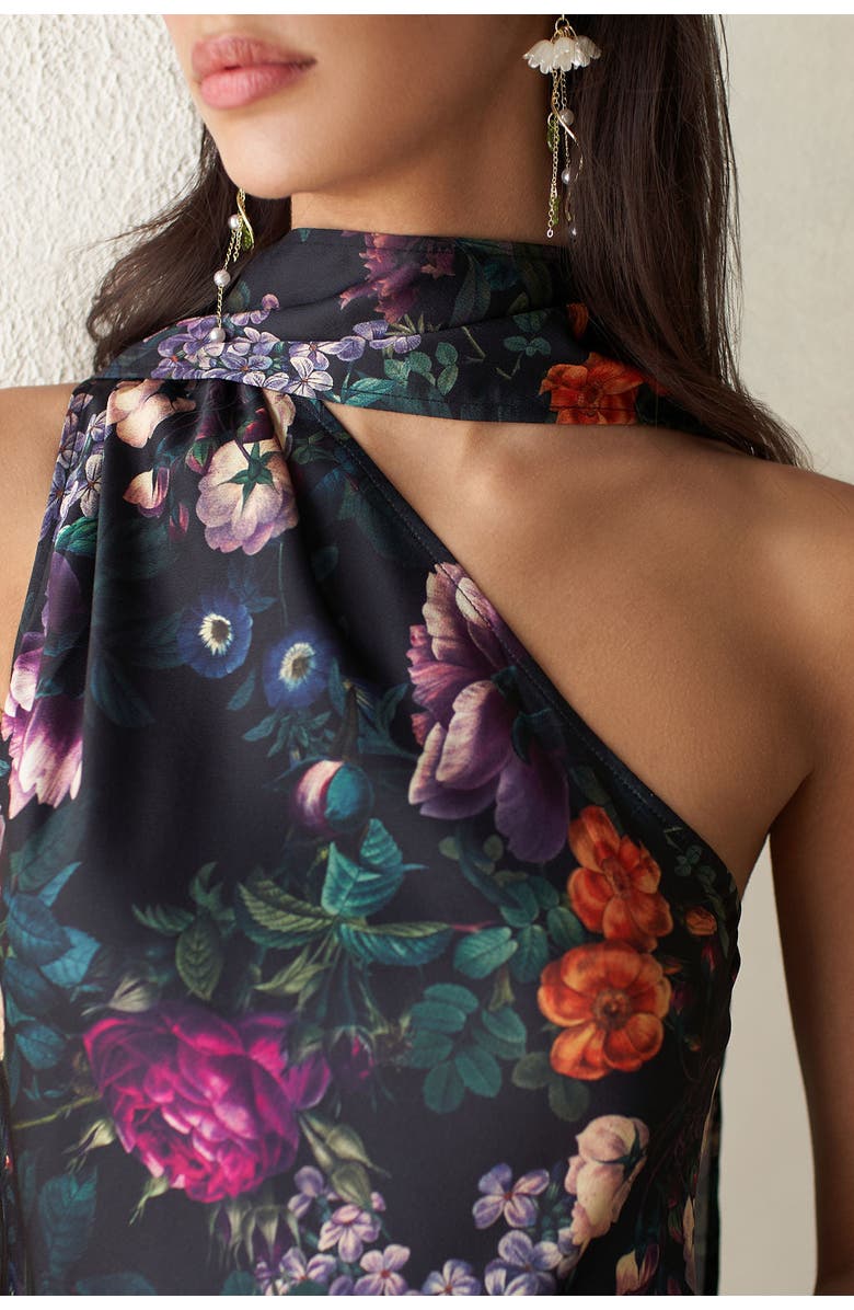 Vasiliki Liya Cannes One Sleeve Silky Maxi Dress, Alternate, color, Black