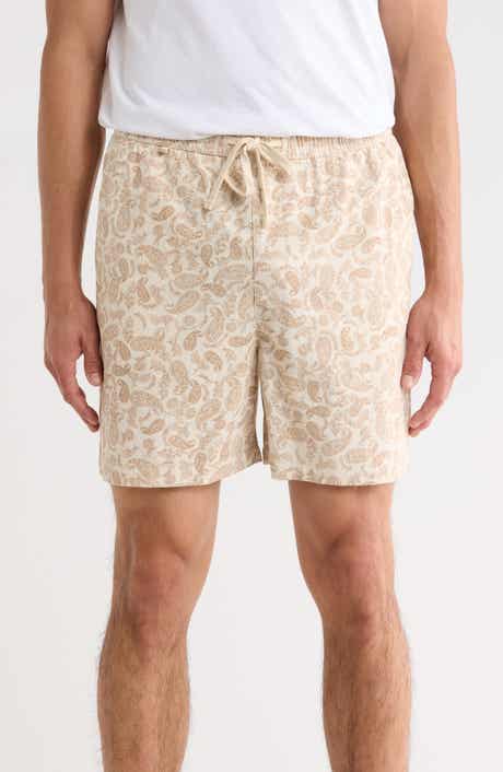 DENIM AND FLOWER Paisley Print Cotton Drawstring Shorts
