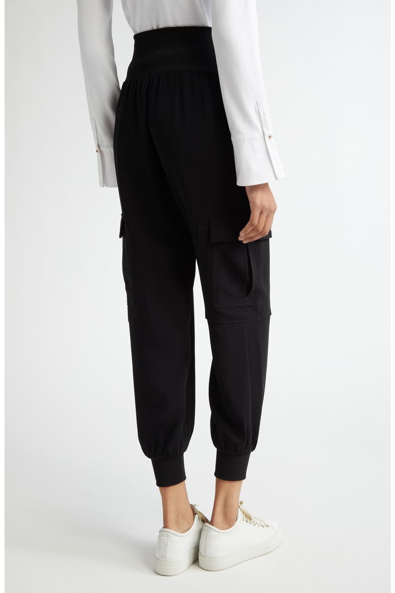 Giles Crepe Cargo Pants, Alternate, color, BLACK