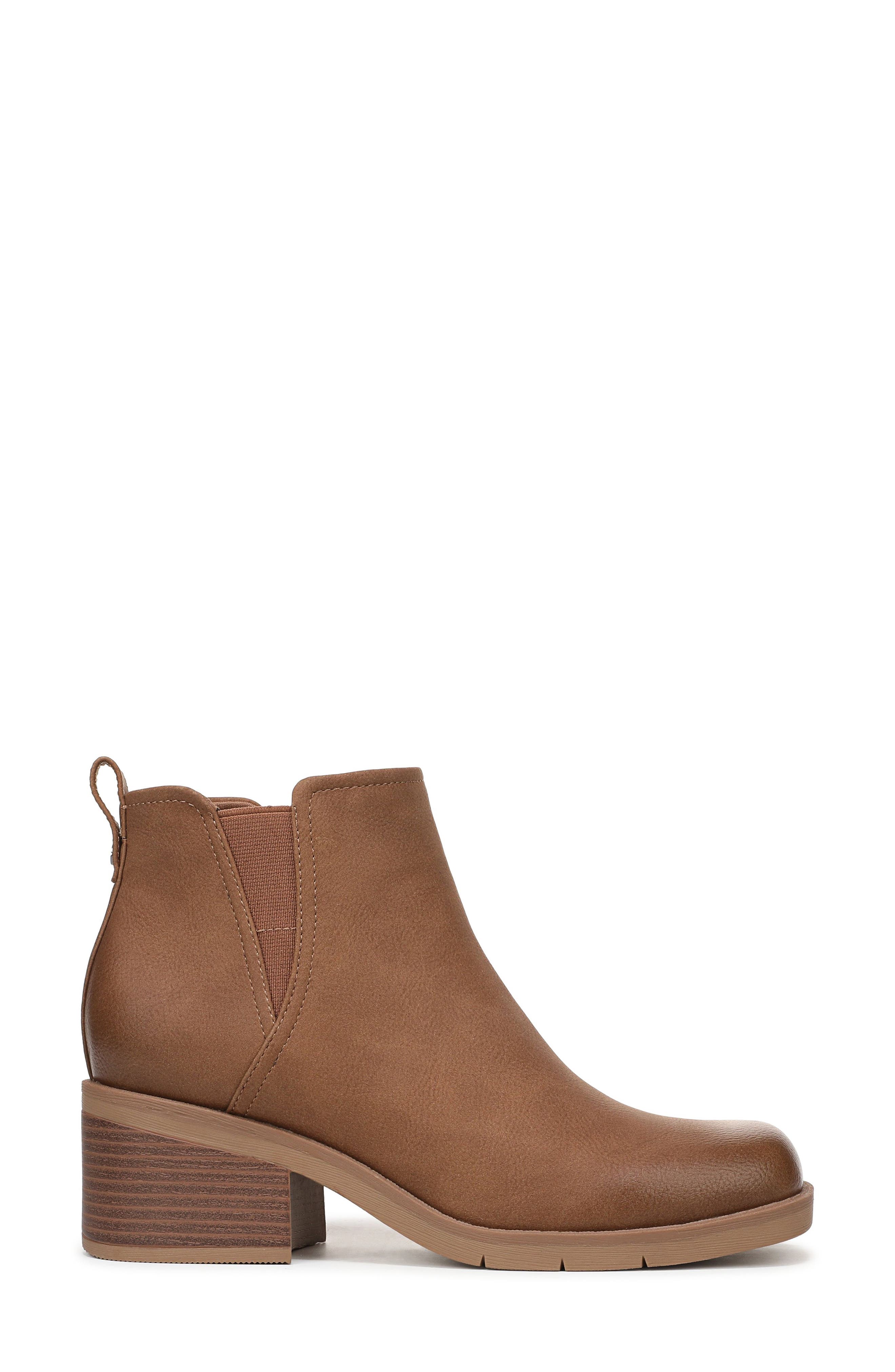Joplin Faux Leather Chelsea Bootie, Alternate, color, DARK TAN FAUX LEATHER