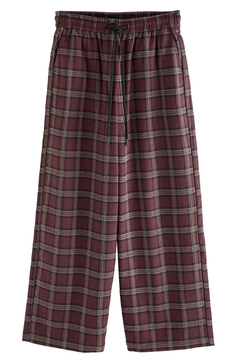 NEXT Check Plaid Wide Leg Drawstring Pants, Alternate, color, Red