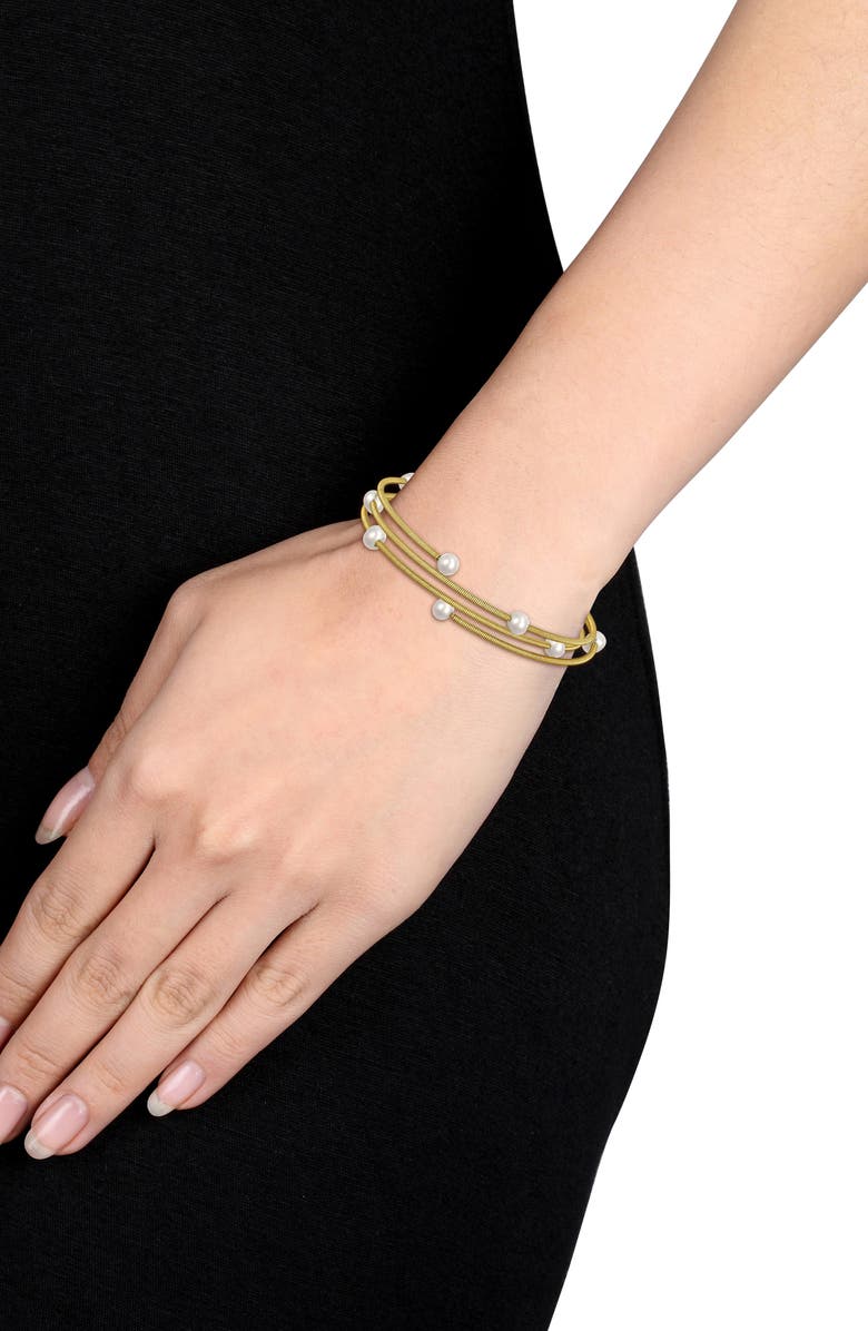 DELMAR Cultured Pearl Coiled Wrap Bracelet, Alternate, color, 