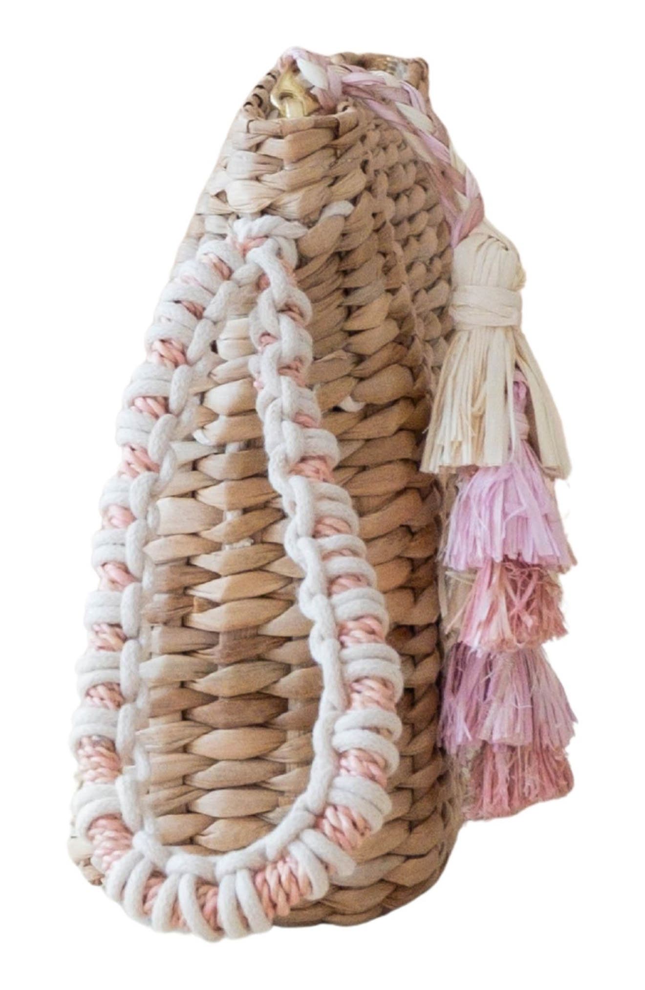 LIKHA Bunny Embroidered Straw Pouch, Alternate, color, 