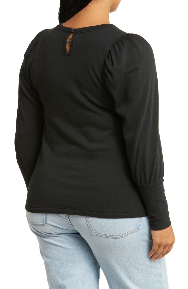 Madewell Brushed Puff Shoulder Top, Alternate, color, 