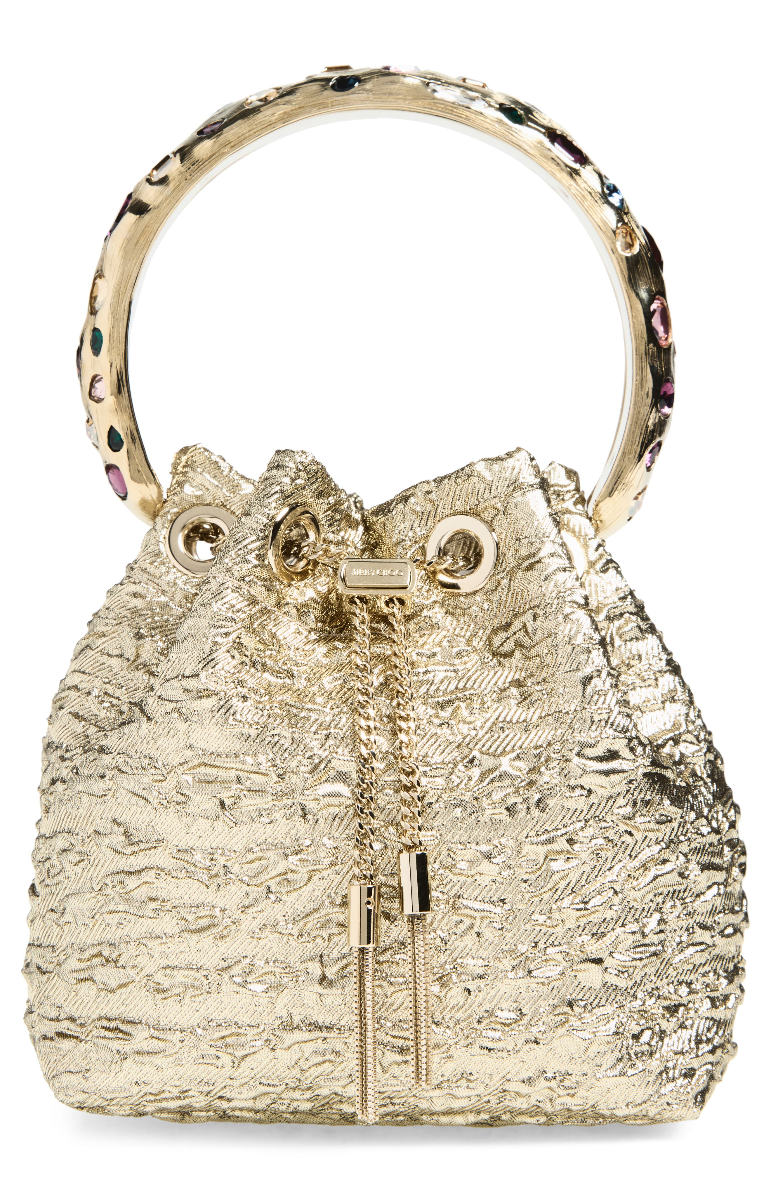 Bon Bon Puckered Metallic Jacquard Top Handle Bag, Main, color, GOLD/ MULTI/ GOLD