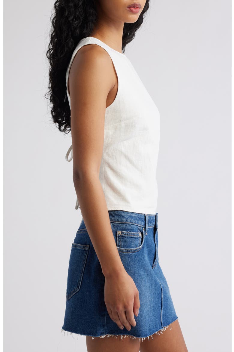 Penelopie Open Back Linen Blend Tank, Alternate, color, WHITE