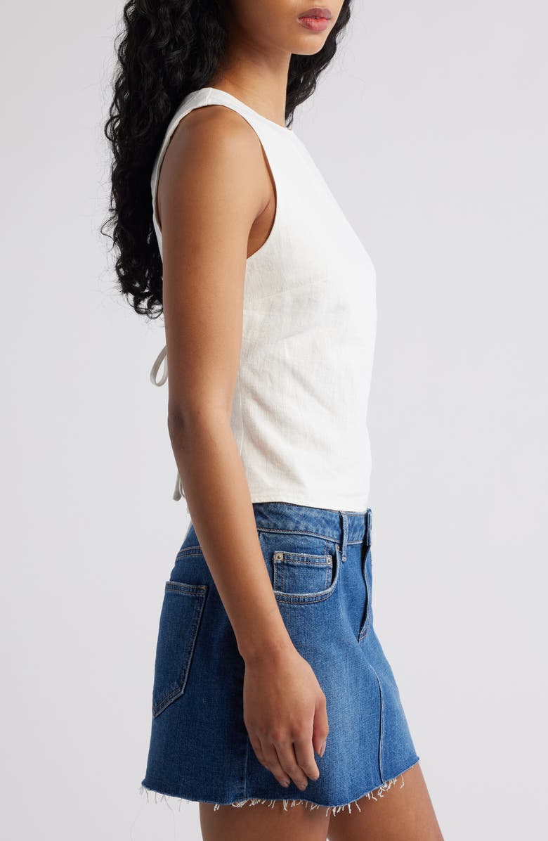 Princess Polly Penelopie Open Back Linen Blend Tank, Alternate, color, White