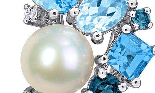 Delmar Cultured Pearl & Semiprecious Stone Cluster Earrings In Blue
