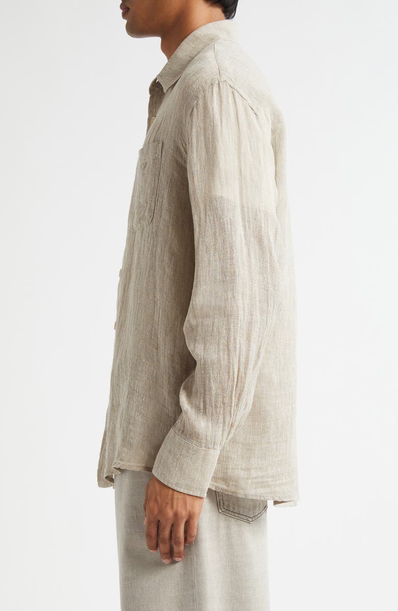 Above Linen Blend Button-Up Shirt
