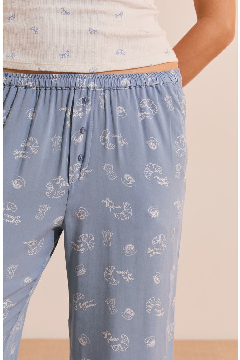 Print Pajama Pants, Alternate, color, BLUE