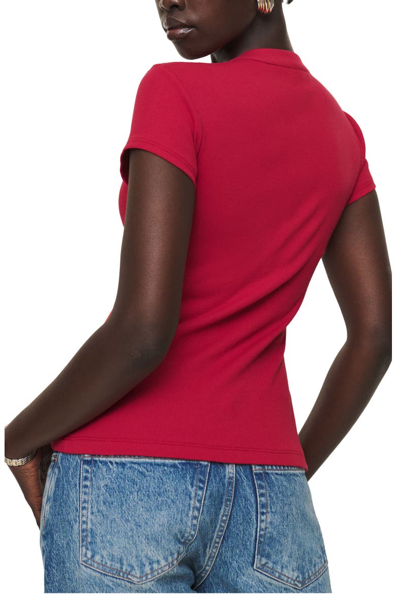 Raelynn Button Front Organic Cotton Knit Top, Alternate, color, LIPSTICK