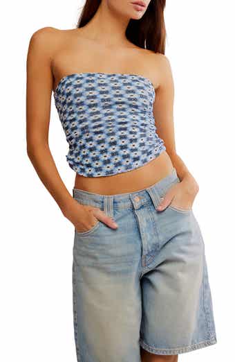 Free People Boulevard Floral Cotton Knit Tube Top