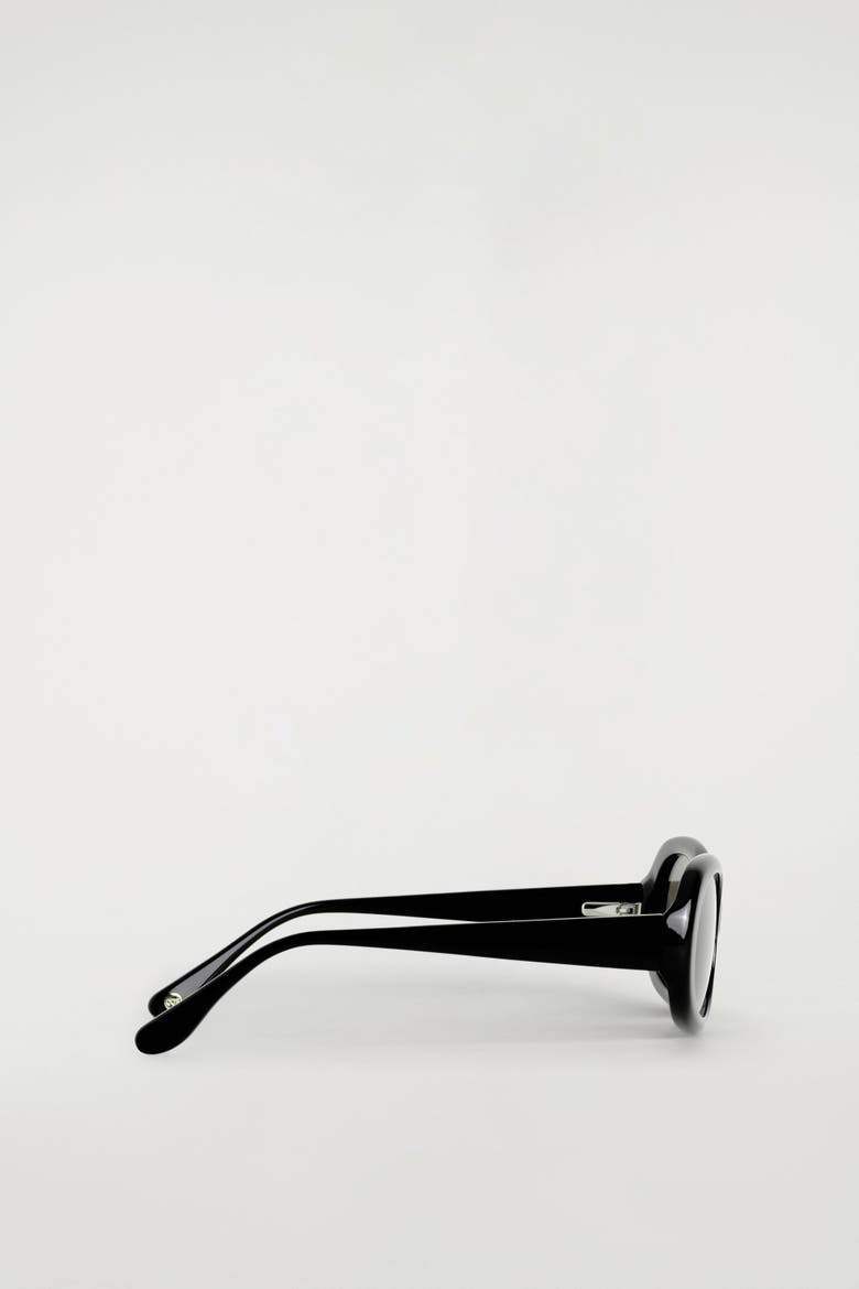 Oval Sunglasses, Alternate, color, BLACK