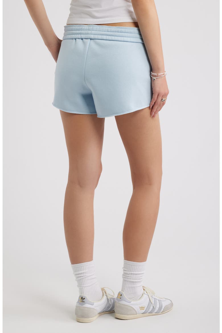 Foldover Fleece Mini Sweat Shorts, Alternate, color, BLUE SKYRIDE