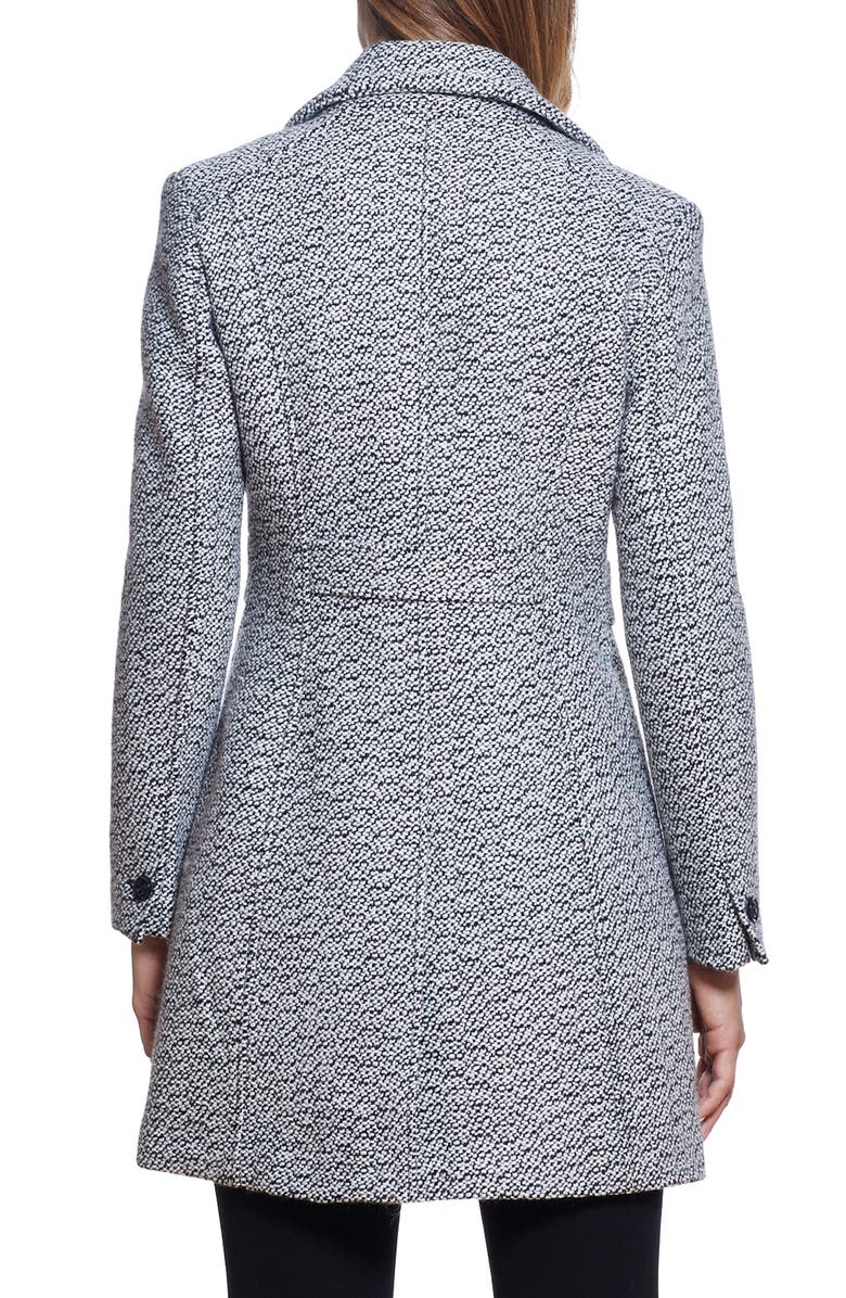 Gallery A-Line Coat, Alternate, color, Black/White