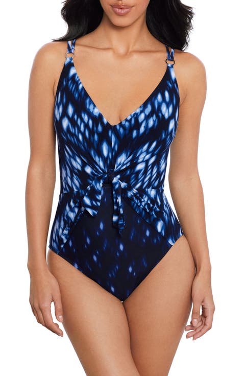 Indio Saki Tie Front One-Piece Swimsuit