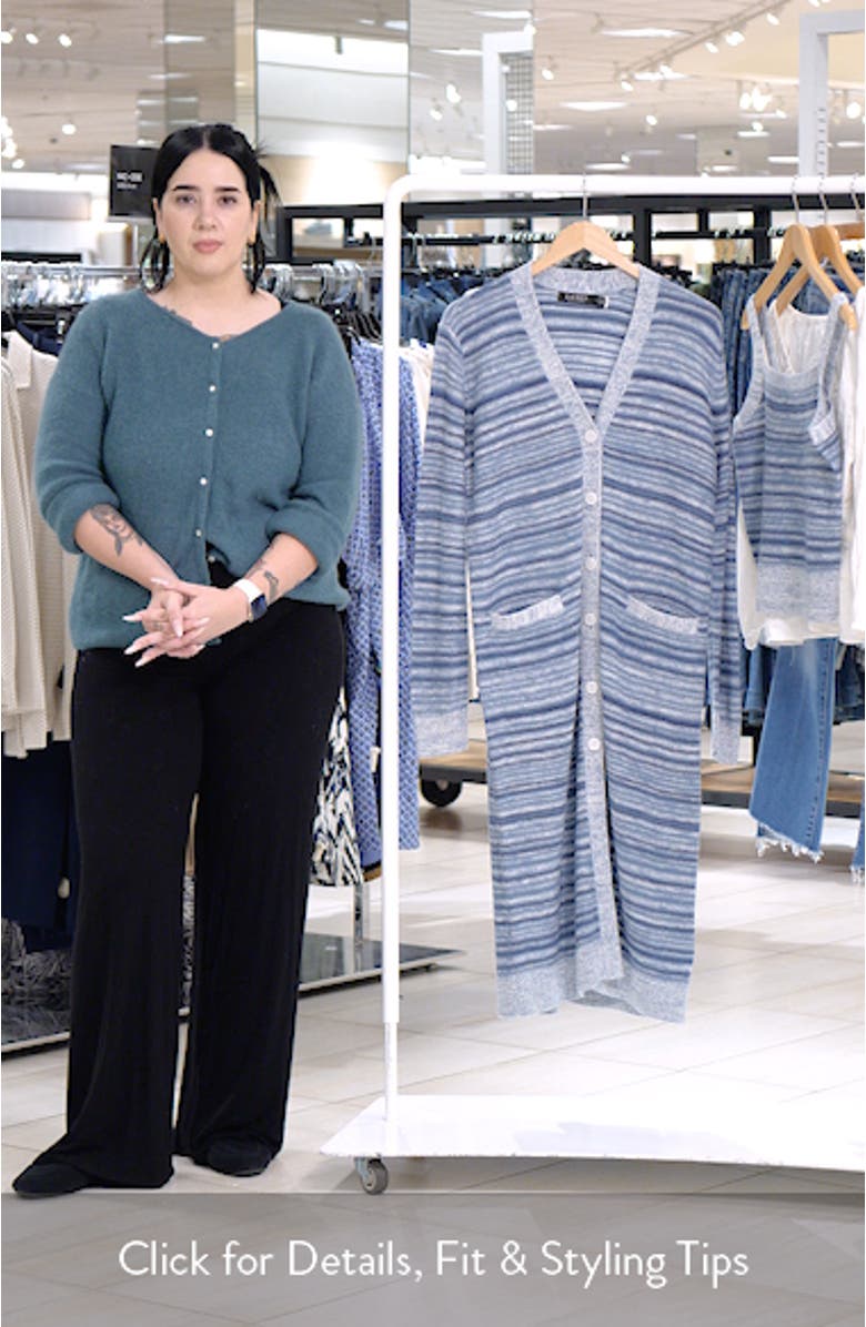 Stripe Linen & Cotton Long Cardigan, sales video thumbnail