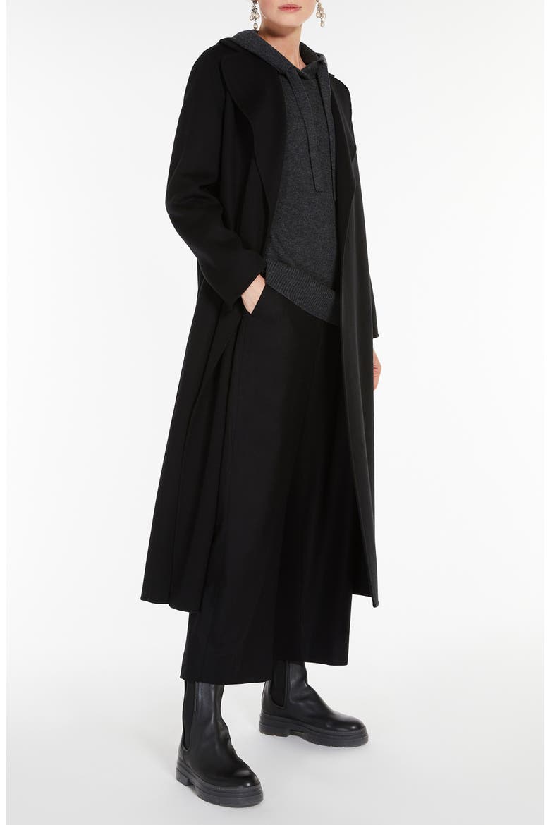 Poldo Wool Belted Coat, Alternate, color, BLACK