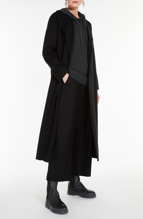 Max Mara Poldo Wool Belted Coat In Black