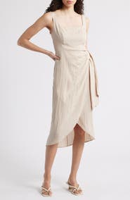 Sam Edelman Wrap Skirt Sleeveless Midi Dress