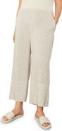 Vince Stripe Linen Blend Crop Pull-On Pants