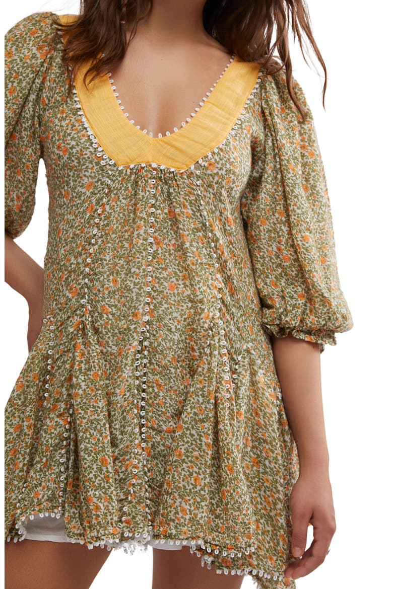 Bali Coral Cotton Blend Minidress, Alternate, color, WHISPER WHITE COMBO
