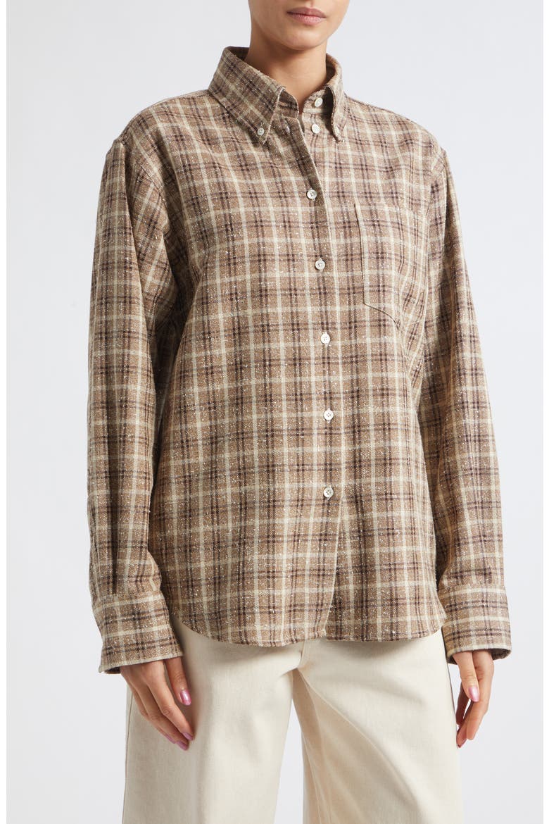 Oxford Bouclé Check Button-Down Shirt, Alternate, color, BOUCLE CHECK