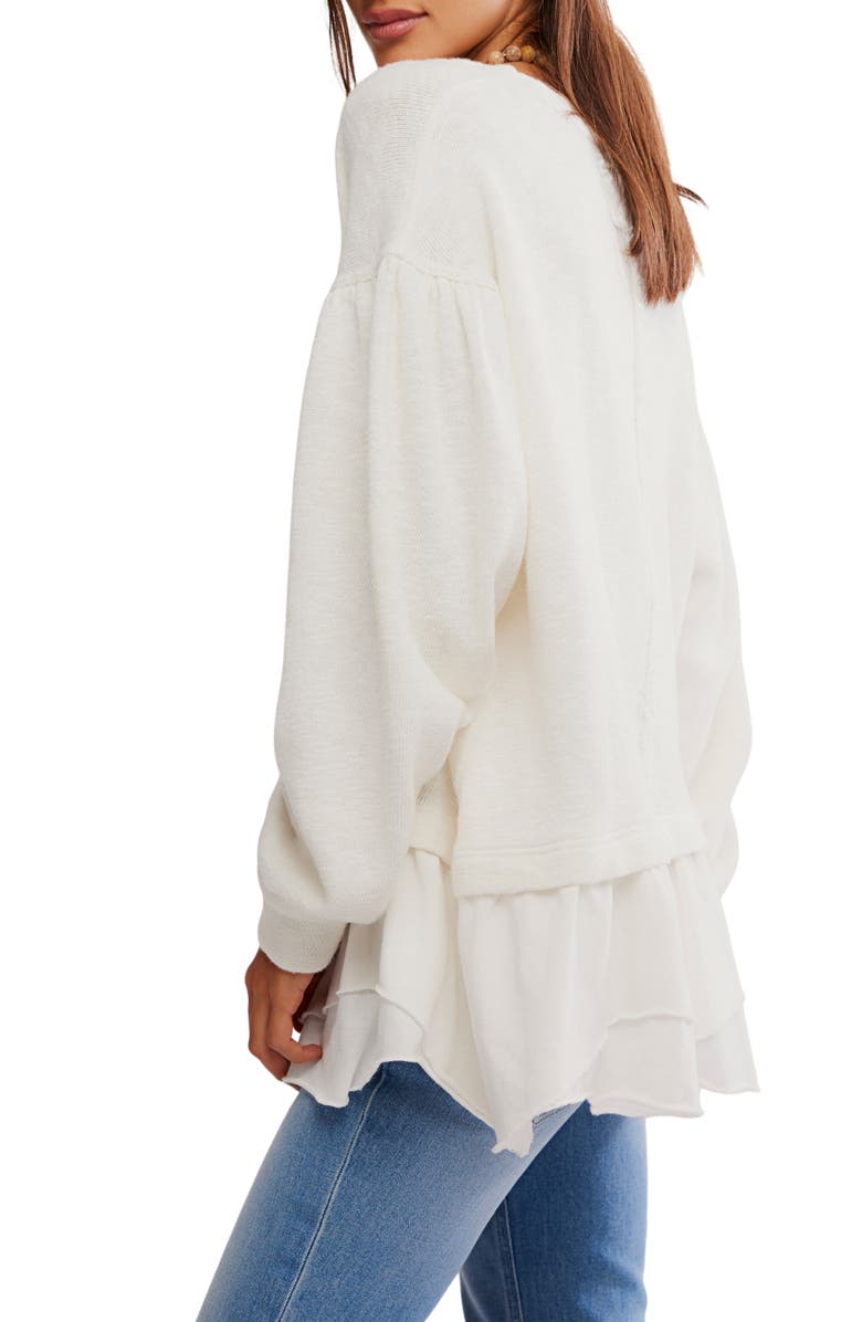 Free People Maddie Oversize Cotton Top, Alternate, color, Clean Ivory