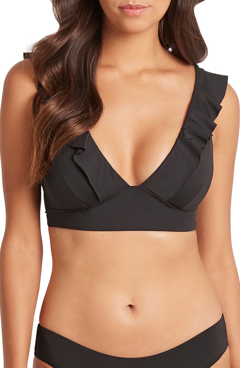 Sea Level Frill Bikini Top, Main, color,
