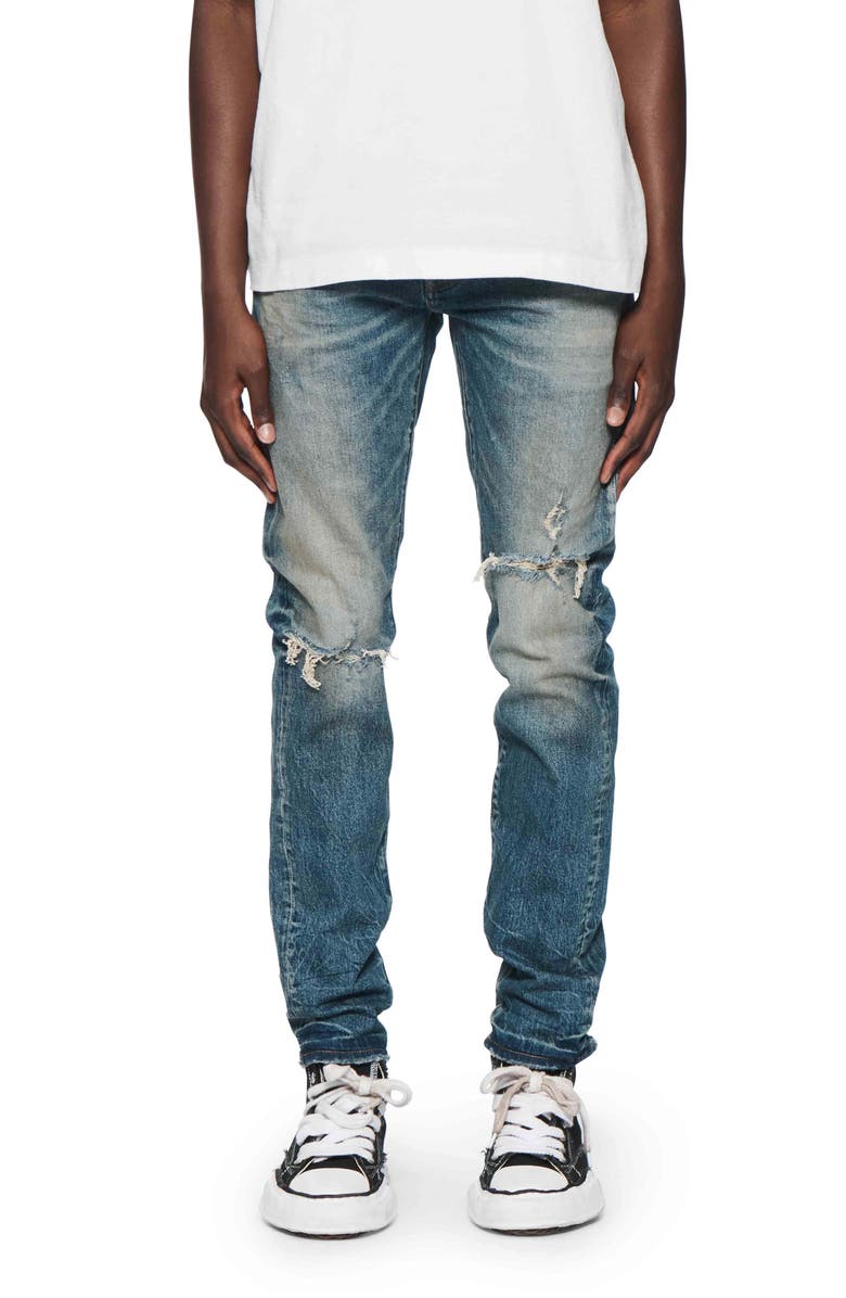 PURPLE BRAND 9 to 5 Ripped Skinny Jeans, Main, color, 
