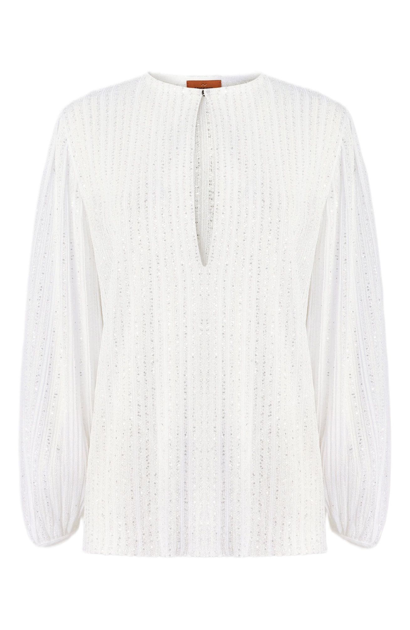 Blouse In Ribbed Viscose Lame With Sequins - image 2