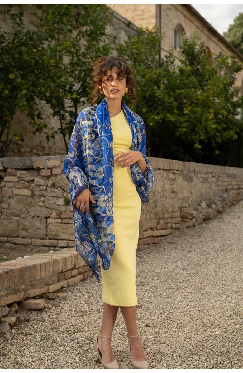 Elizabetta Natalia - Silk Scarf Shawl for Women, Alternate, color, Royal Blue