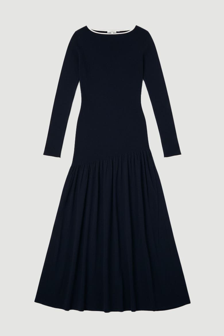 Wool Blend Sheer Knitted Skirt Dress, Alternate, color, Ink