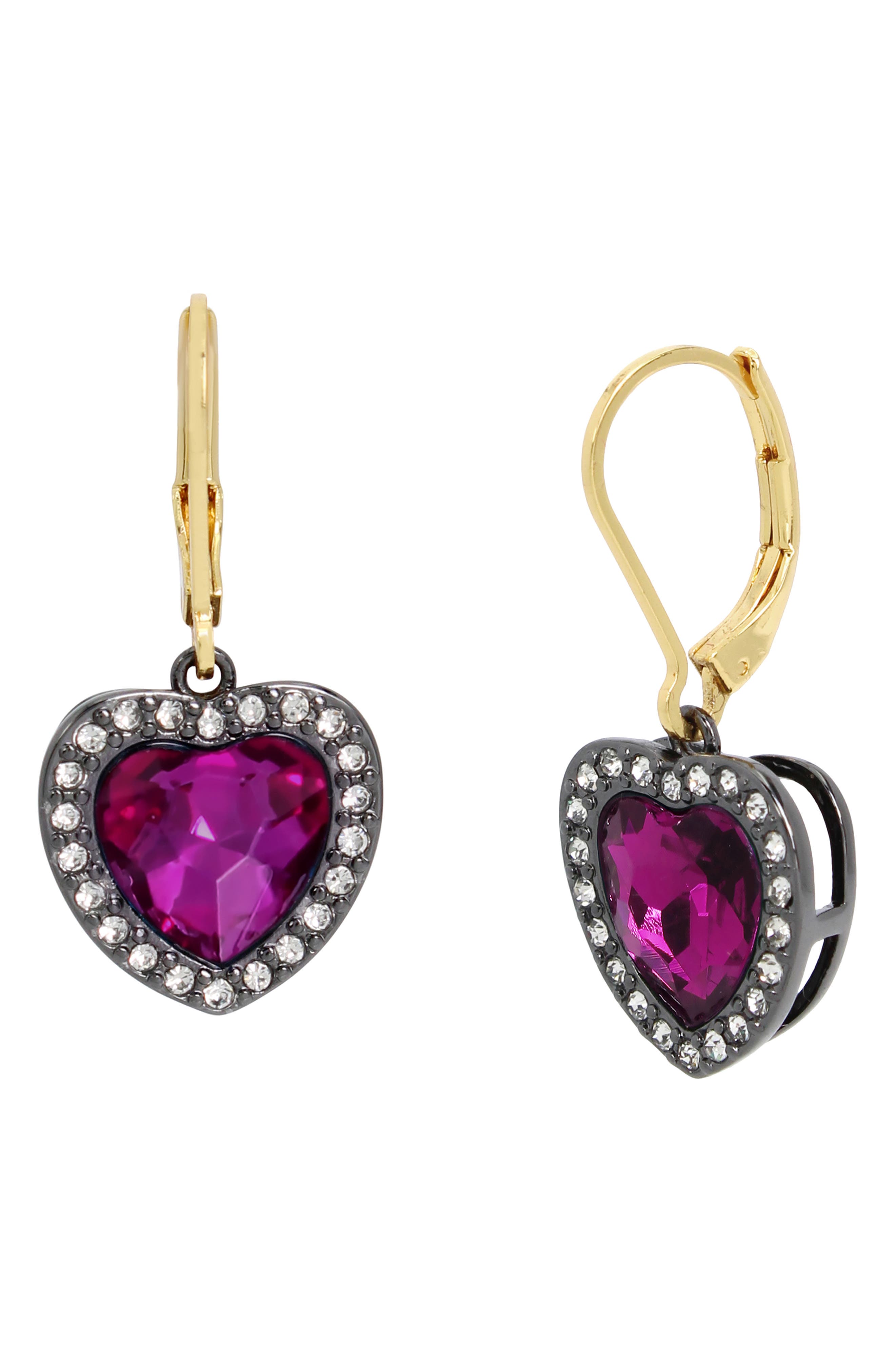 Kurt Geiger London Heart Halo Drop Lever Back Earrings