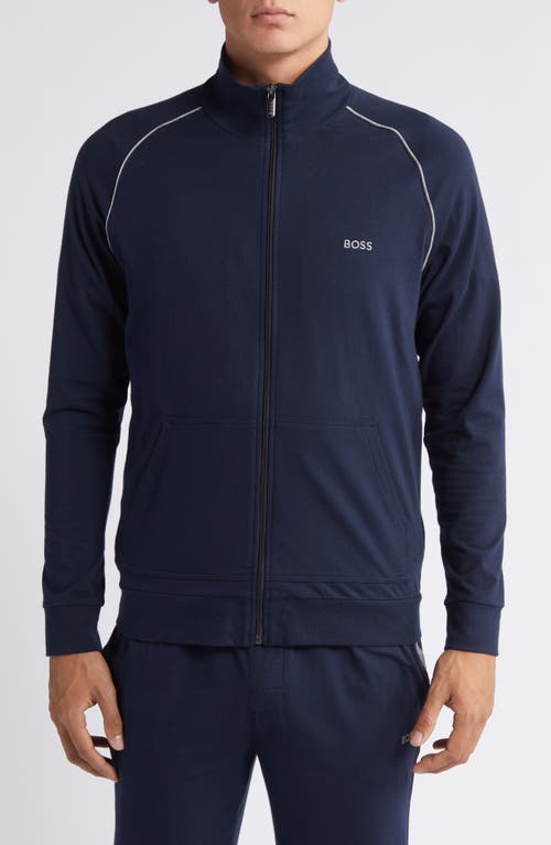 Hugo Boss Boss Mix Match Zip Jacket In Dark Blue