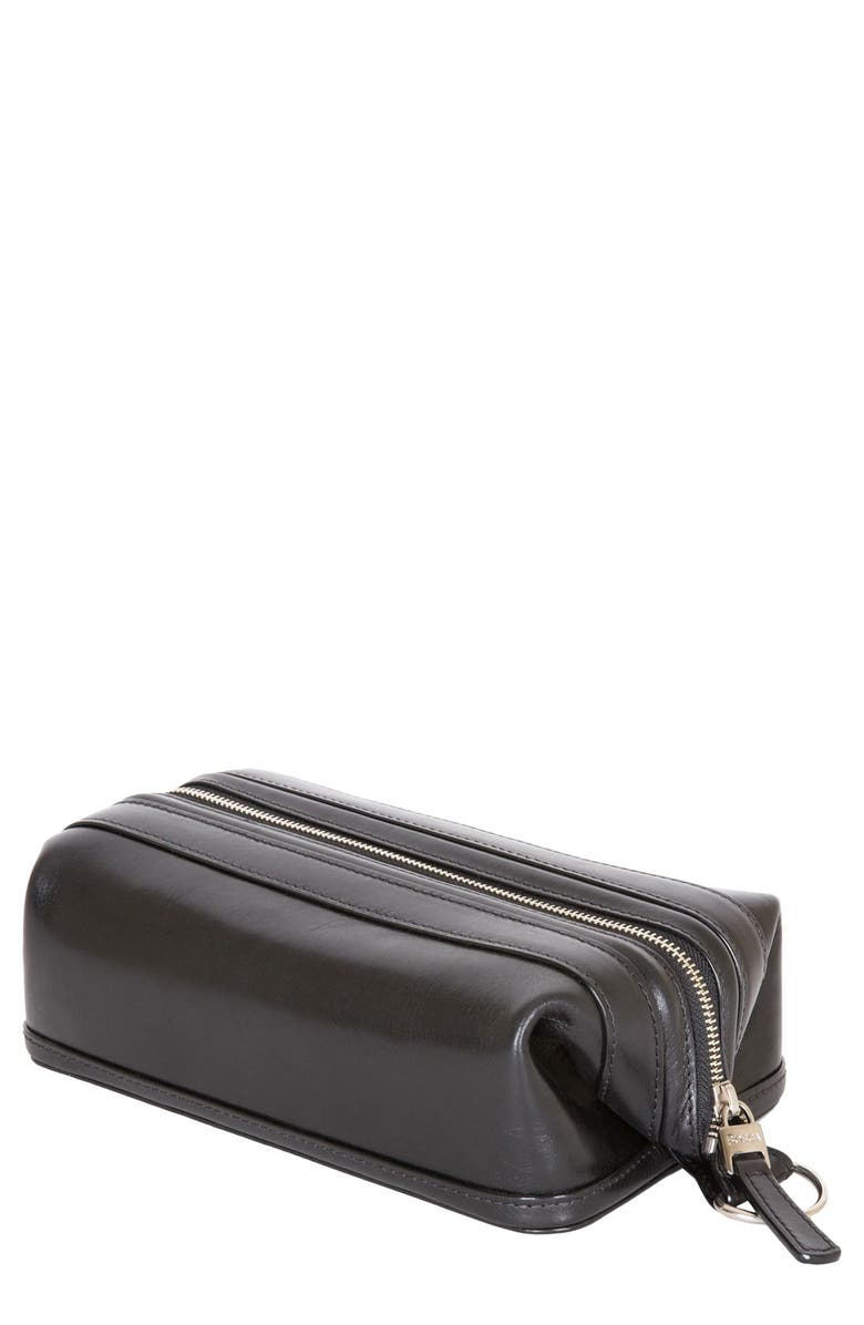 Bosca Leather Dopp Kit, Main, color, Black
