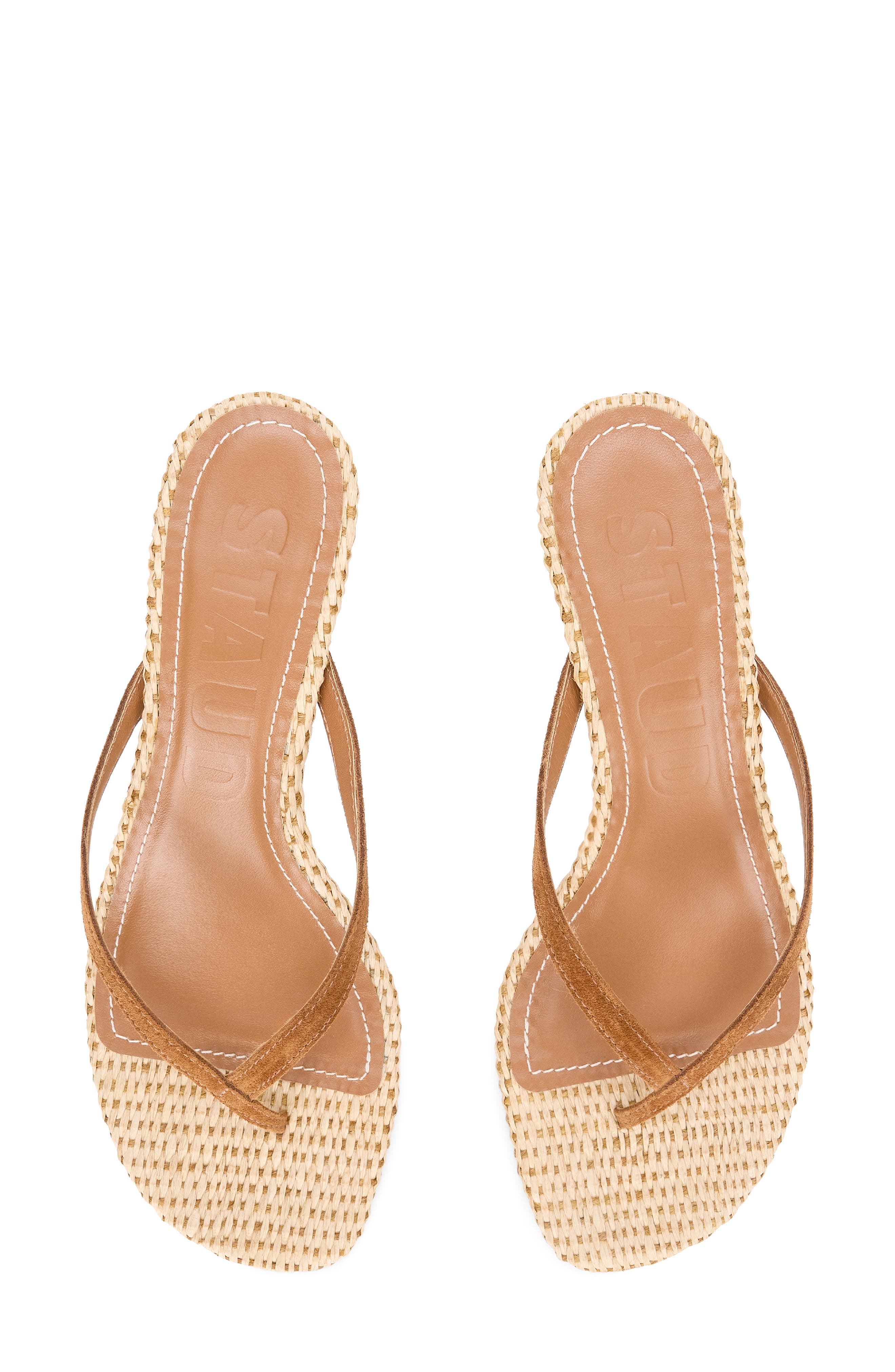 STAUD Freja Woven Thong Slide Sandal, Alternate, color, Tabac