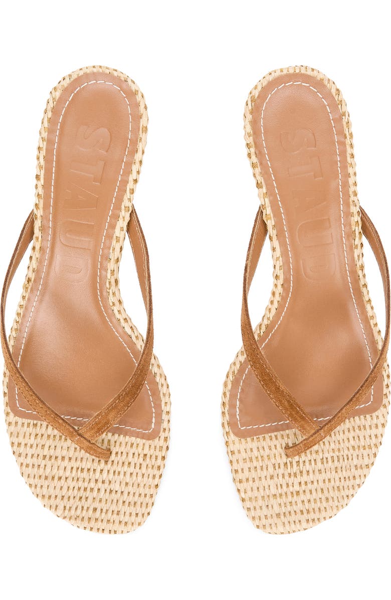 STAUD Freja Woven Thong Slide Sandal, Alternate, color, Tabac