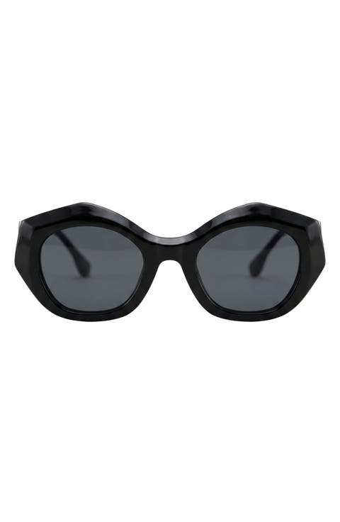 Riven 50mm Small Geometric Sunglasses