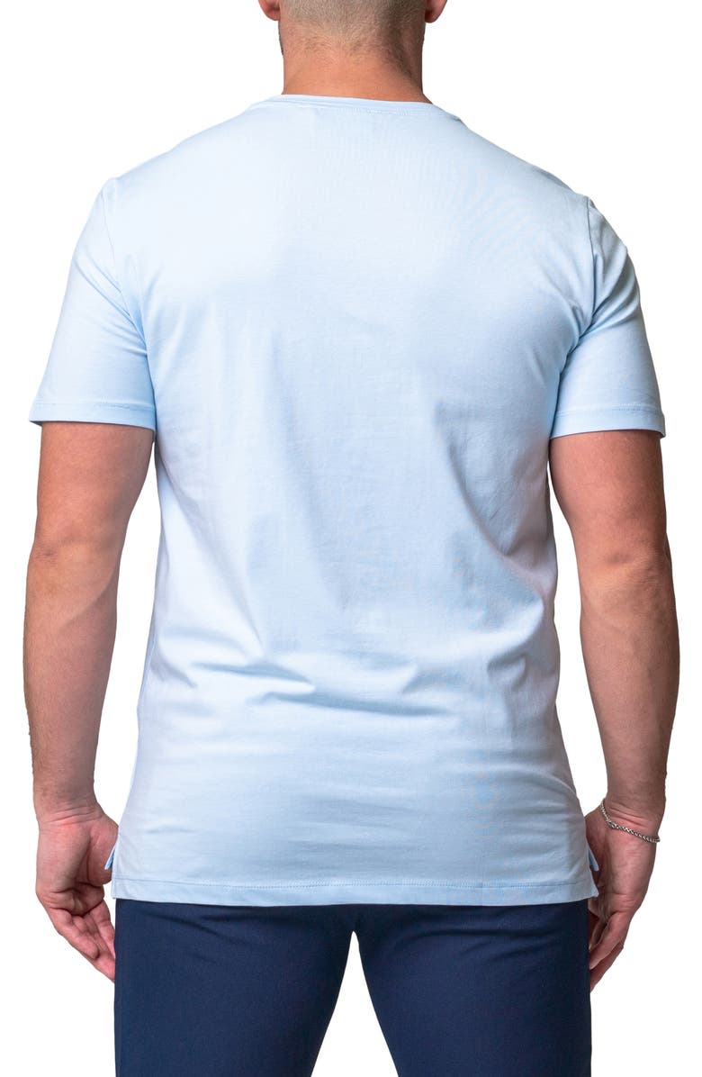 Maceoo Lion Face Embroidered T-Shirt, Alternate, color, Blue