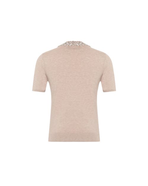 Theo The Label Women's Nomia Embellished Knit Tee - Heather Grey In Heather Grey