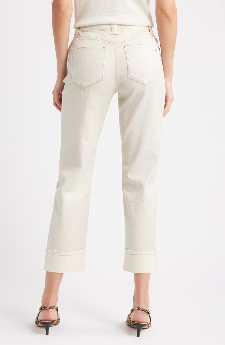 Wit & Wisdom High Waist Fray Hem Jeans, Alternate, color, Blanched Almond