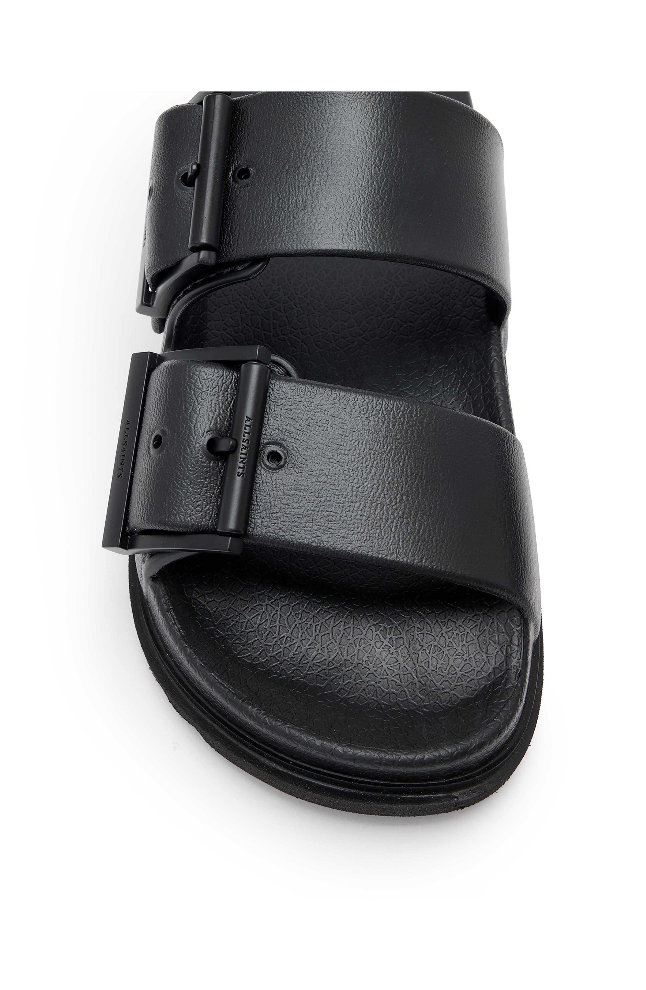 AllSaints Sian Two-Strap Sandal, Alternate, color, Black