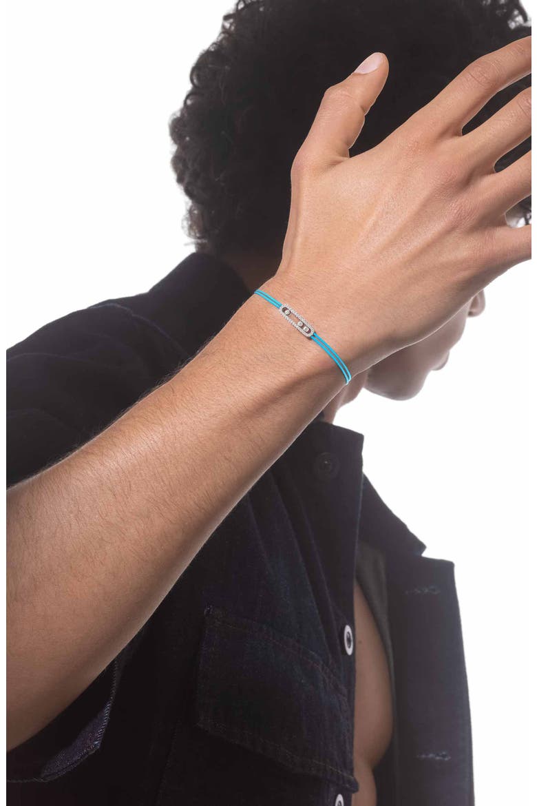 Care Diamon Cord Bracelet, Alternate, color, WHITE GOLD/ BLUE