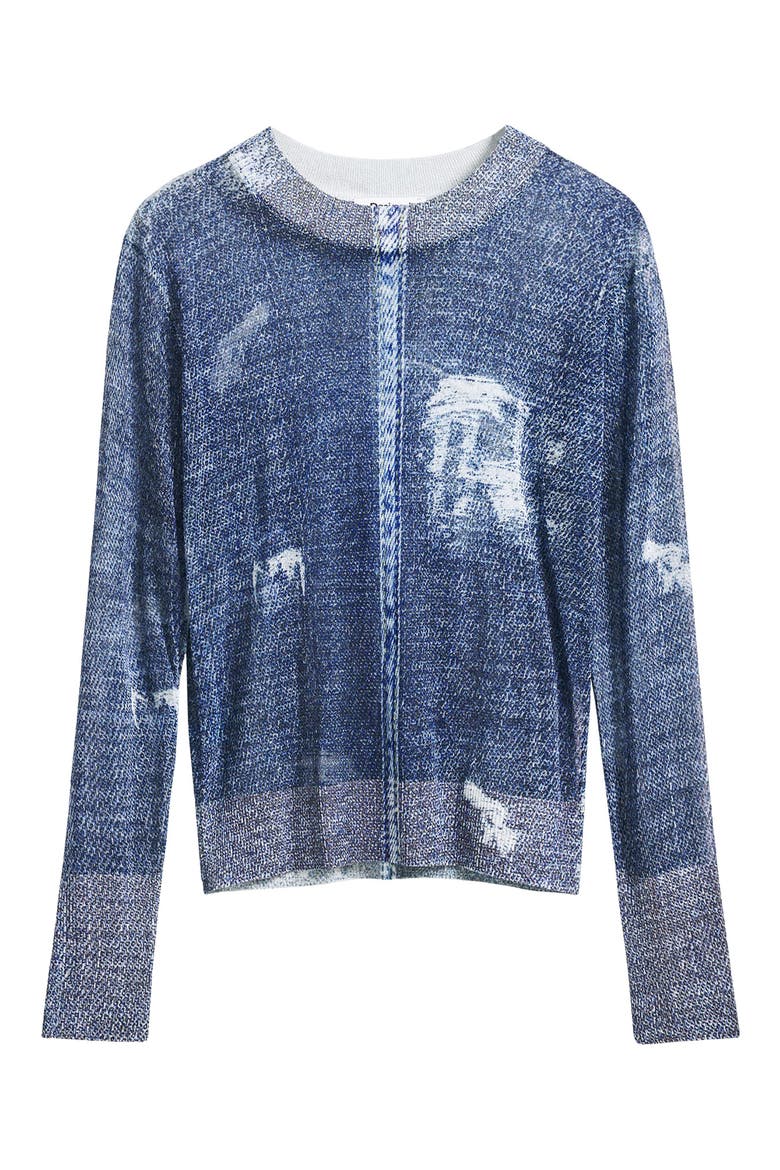 Open Stitch Crop Sweater, Alternate, color, BLUE