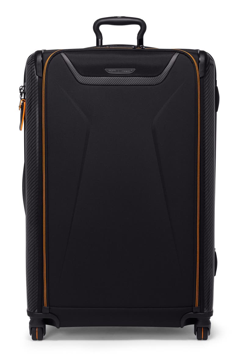 Mclaren Aero Large Front Pocket Expandable Checked Luggage, Main, color, BLACK