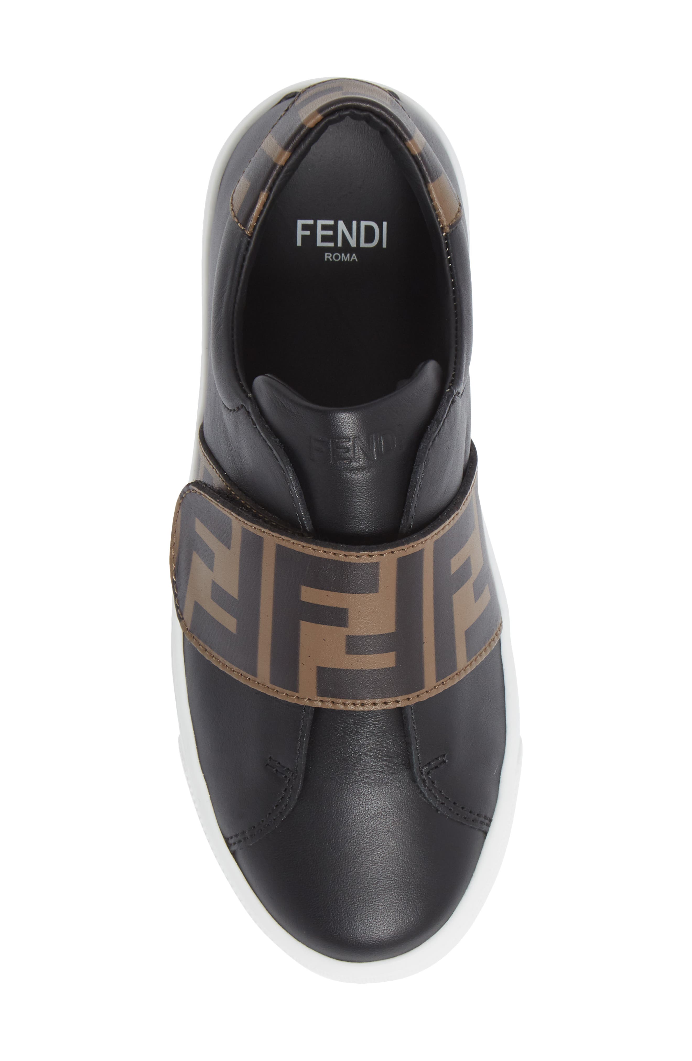 Fendi Kids' FF Logo Low Top Sneaker, Alternate, color, 