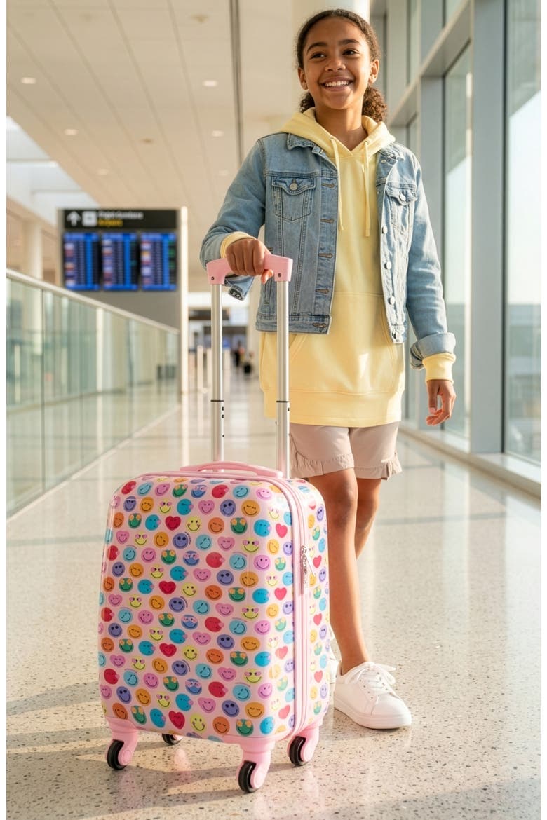 Adventure 18" Airline Approved Carry-on Suitcase, Alternate, color, Cool to be Happy